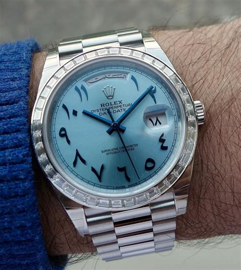 rolex arabic day date|Rolex Day-Date arabic numerals.